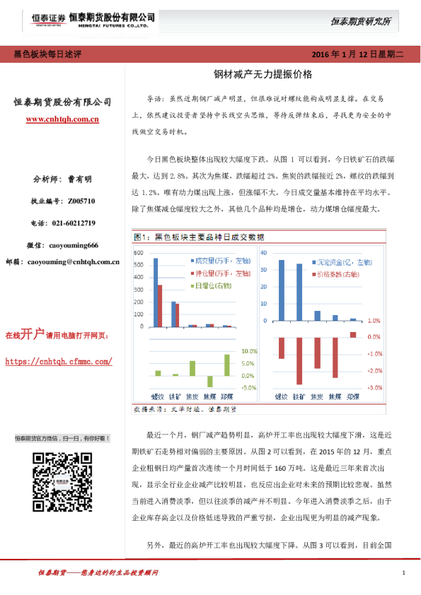 钢材减产无力提振价格