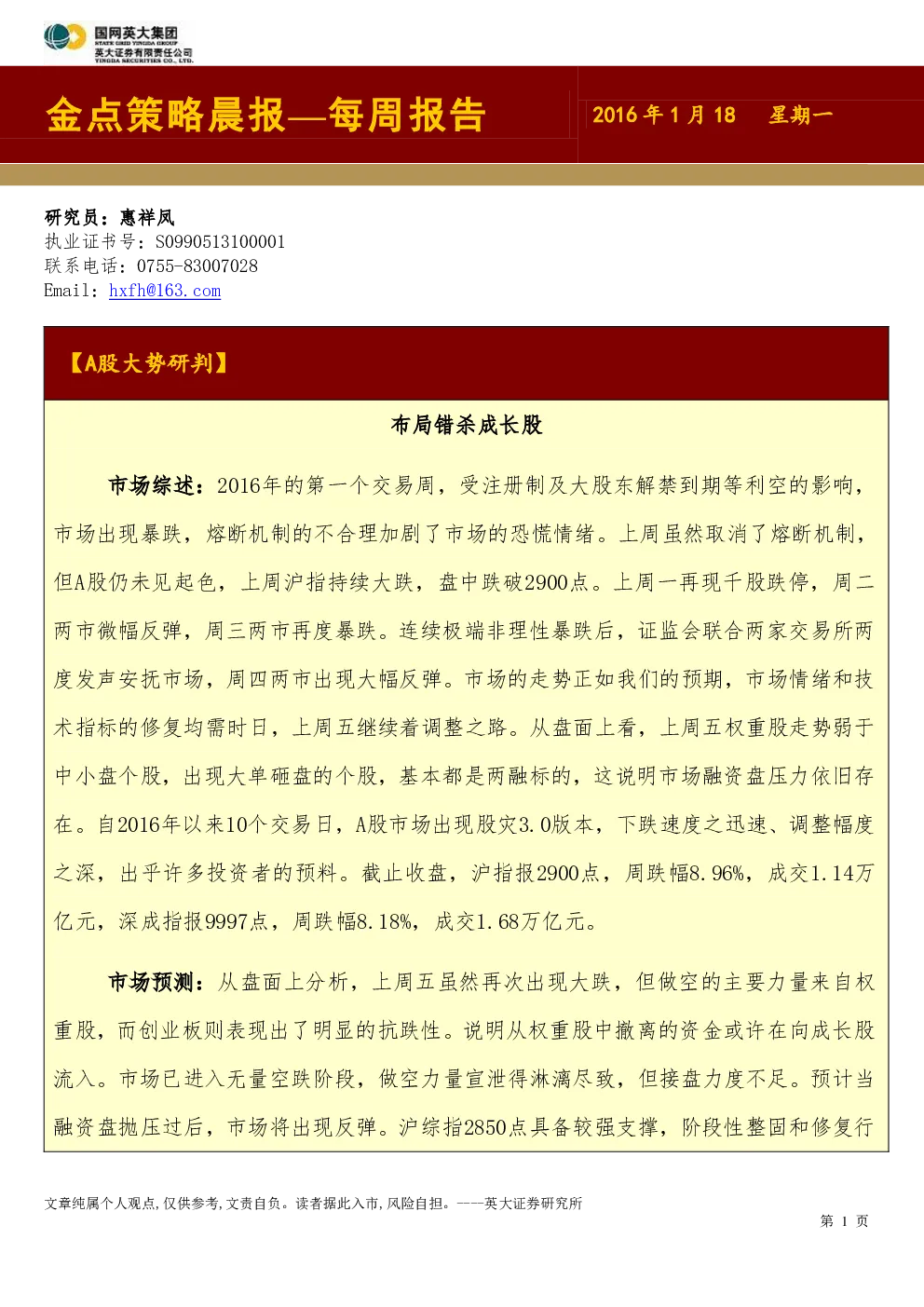 报告封面