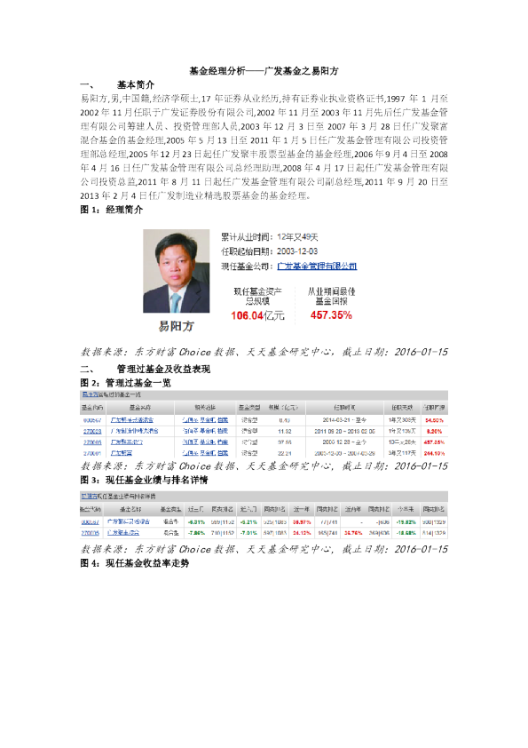 基金经理分析——广发基金之易阳方