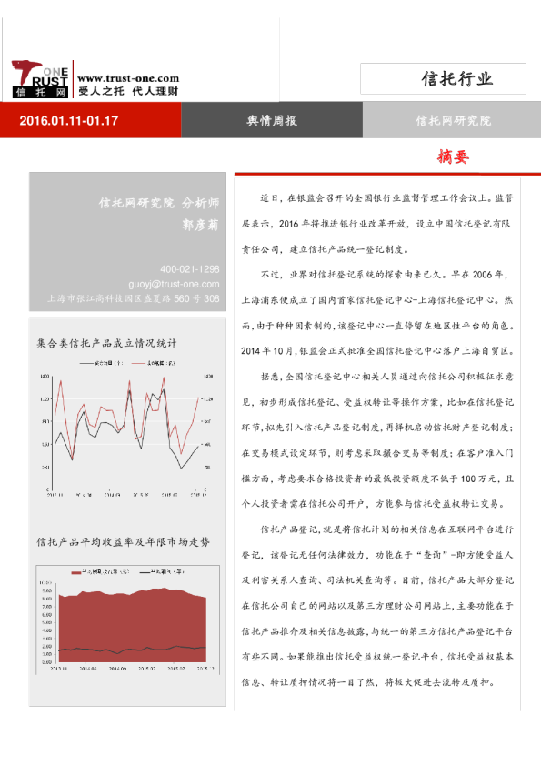 信托行业舆情周报