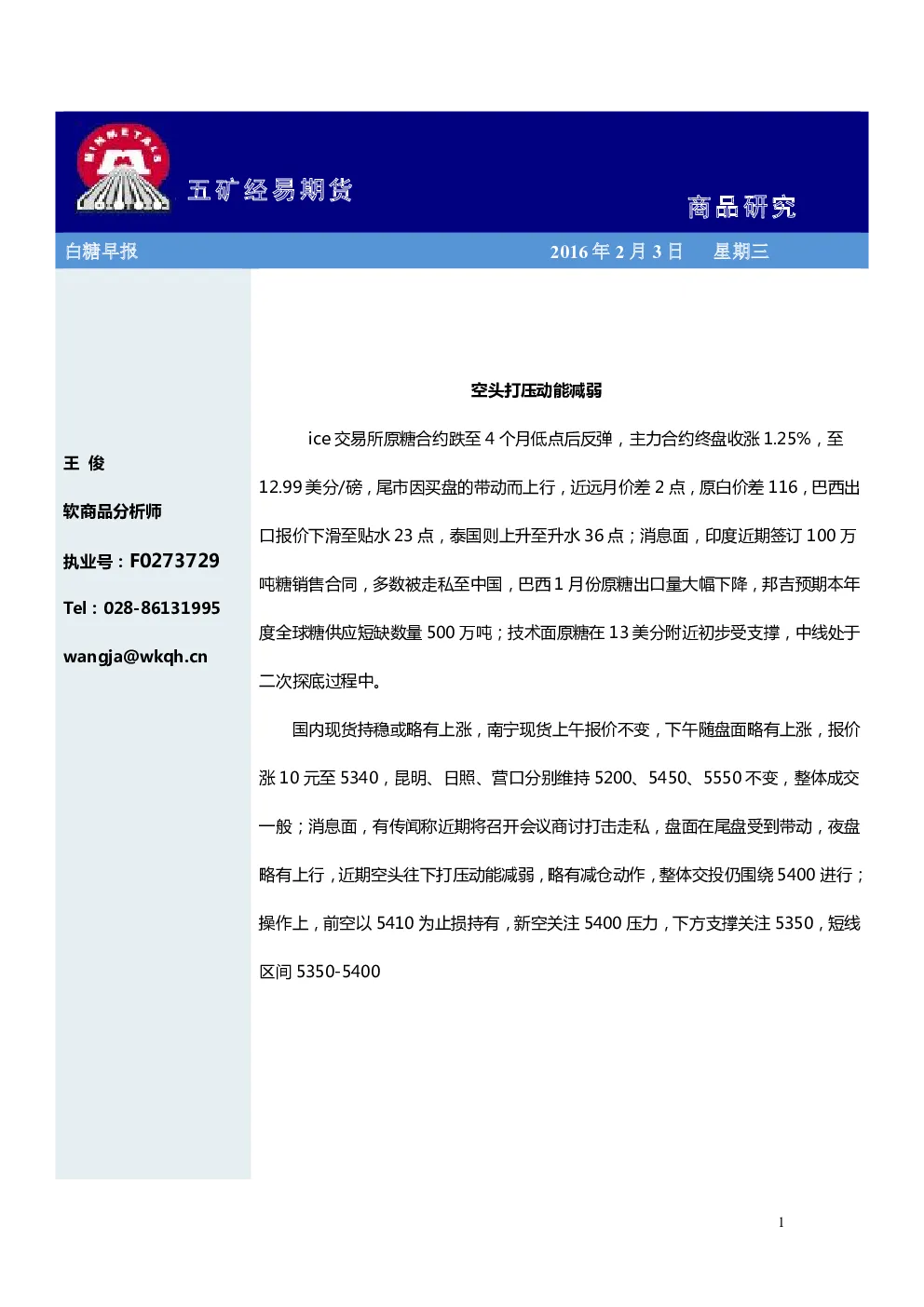 报告封面