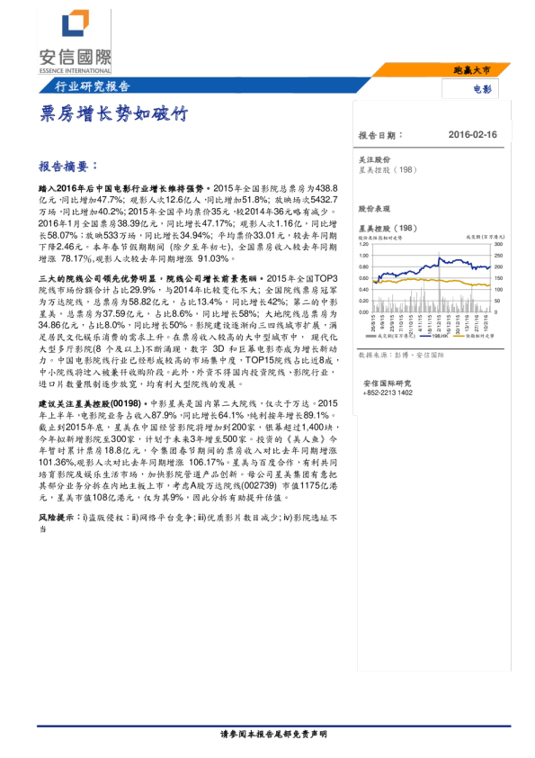 电影行业：票房增长势如破竹