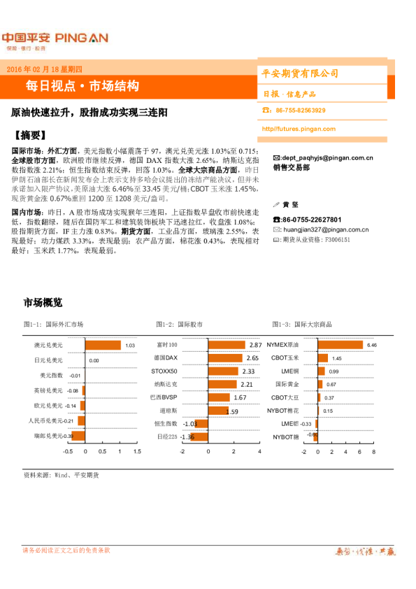原油快速拉升 ，股指成功实现三连阳