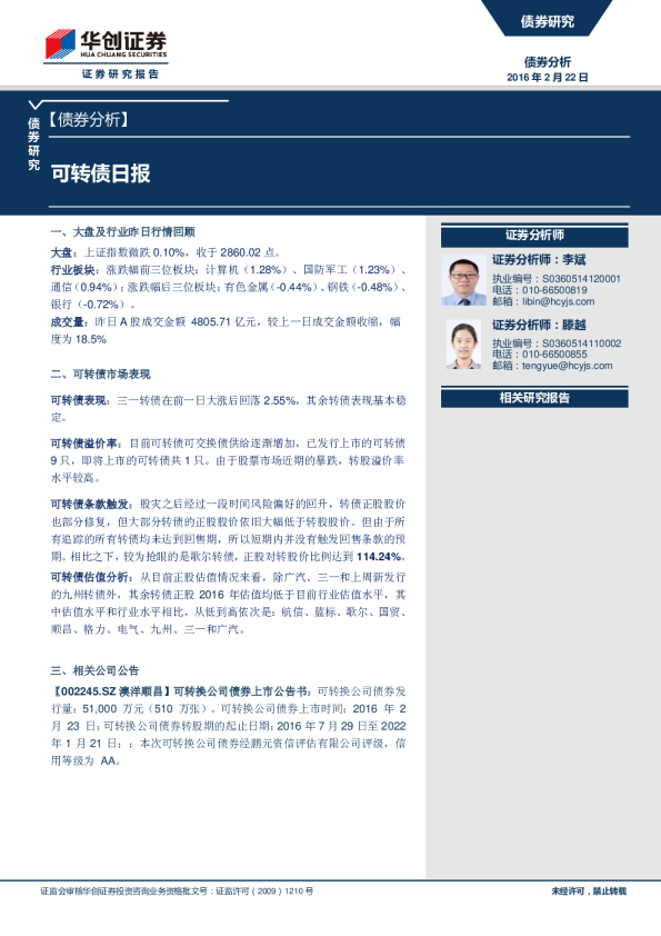 可转债日报