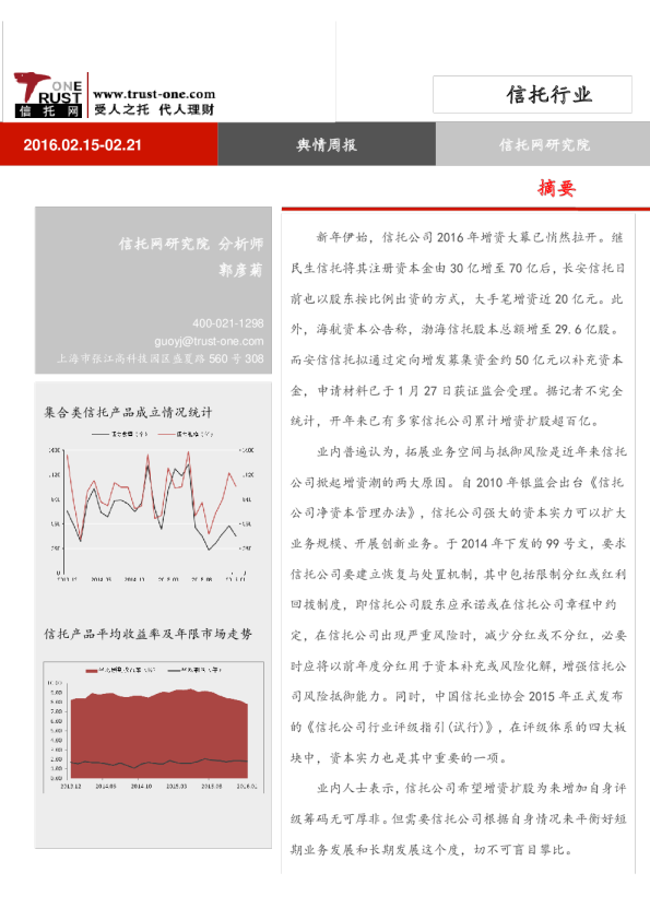 信托行业：舆情周报