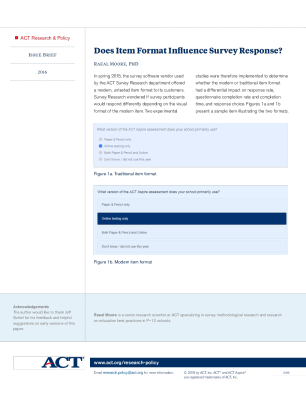 Does Item Format Influence Survey Response?