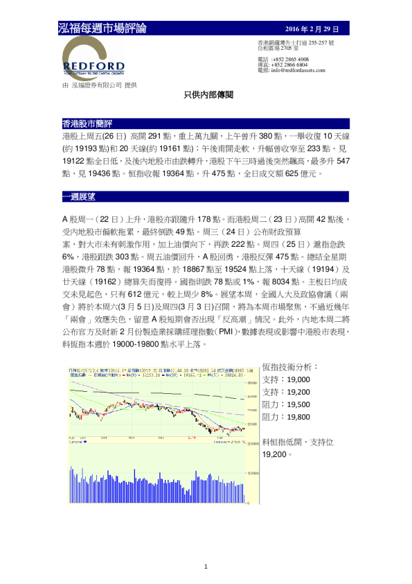 泓福每周市场评论