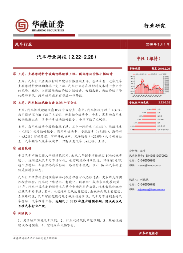 汽车行业周报