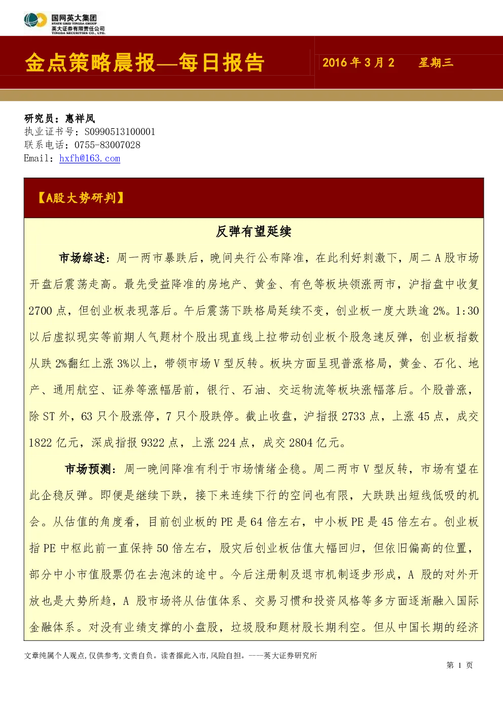 报告封面