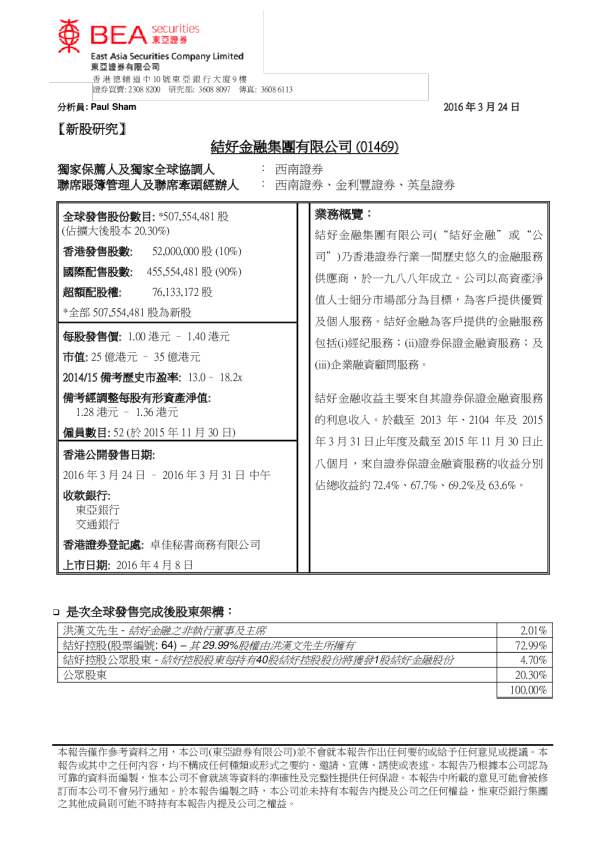 新股研究：结好金融集团有限公司