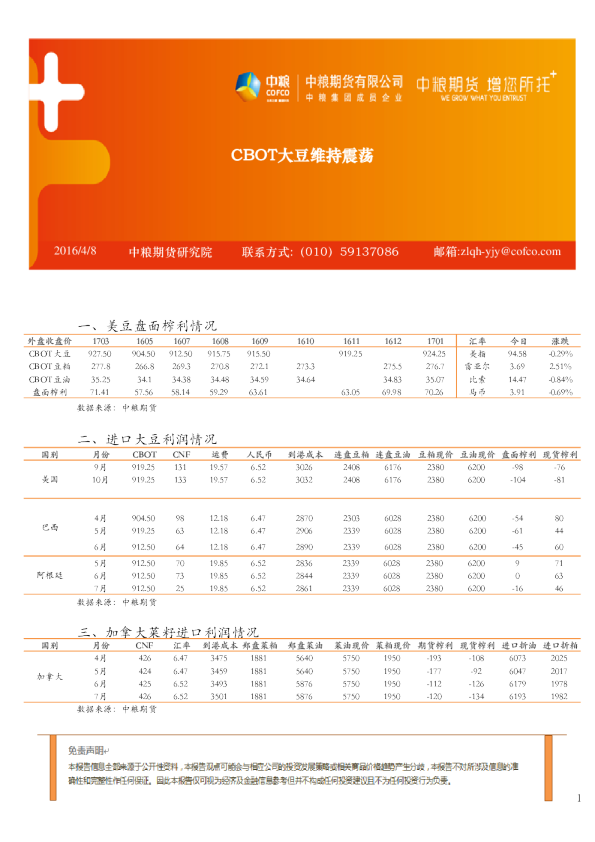 CBOT大豆维持震荡