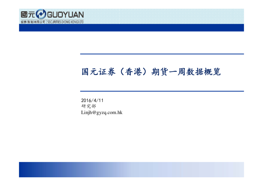 期货一周数据概览