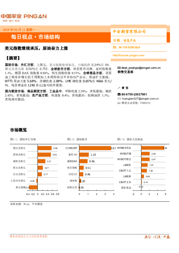 美元指数继续承压，原油奋力上涨