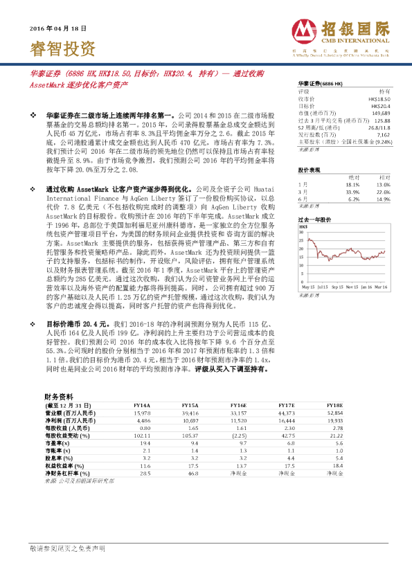 通过收购AssetMark逐步优化客户资产
