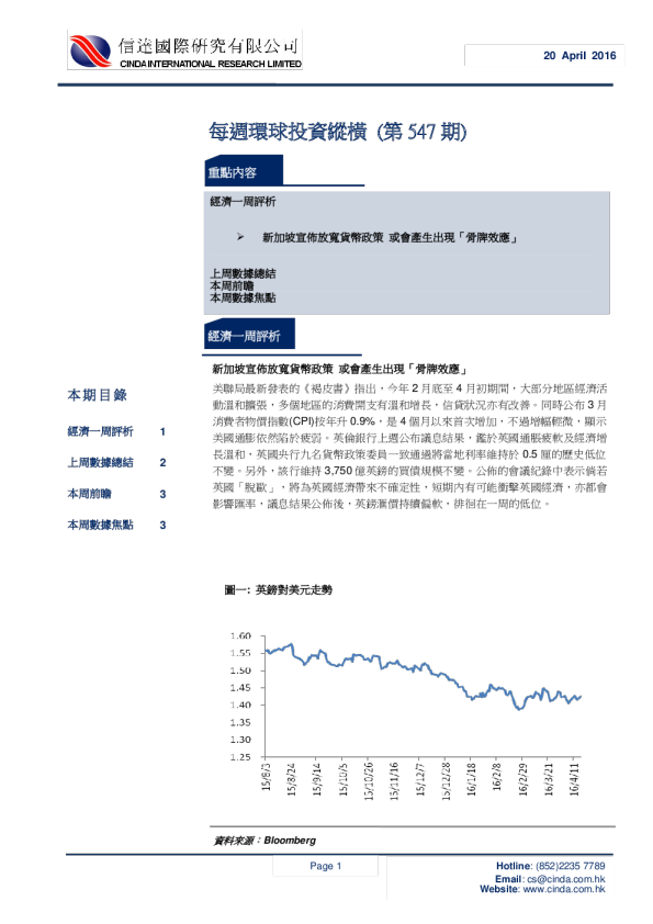 信达国际每周环球投资纵横(第547期)