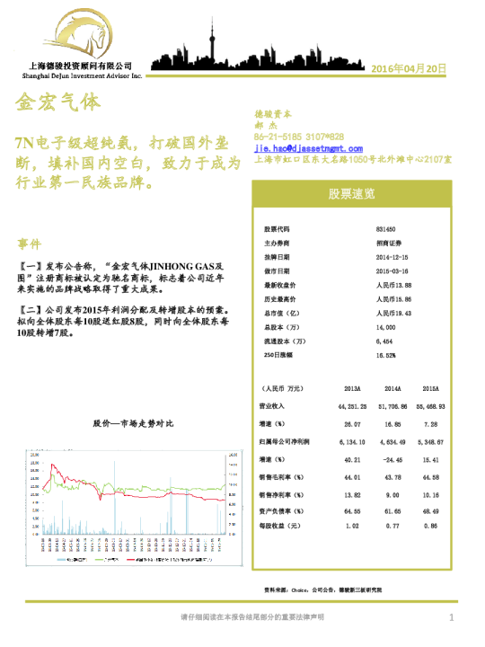 7N电子级超纯氨，打破国外垄断，填补国内空白，致力于成为行业第一民族品牌。