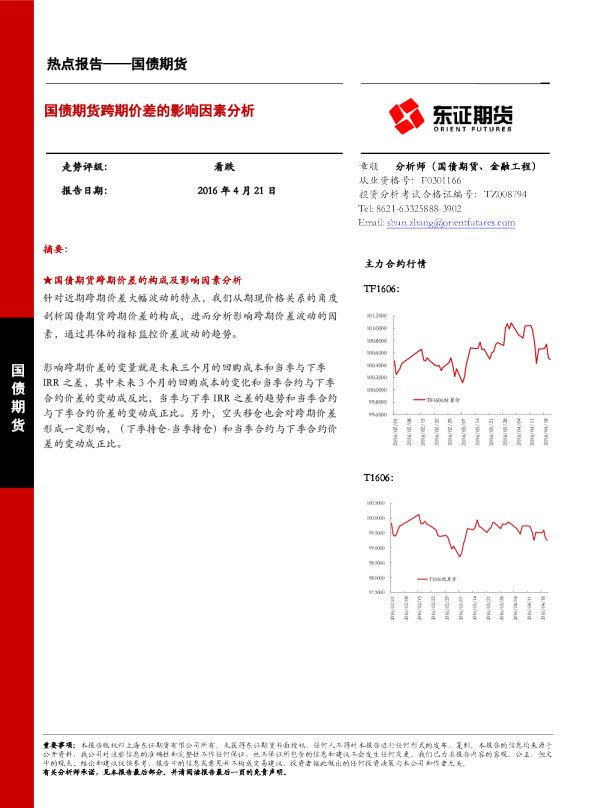 国债期货跨期价差的影响因素分