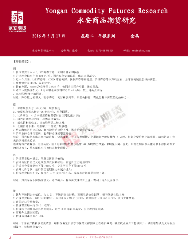 金属早报系列