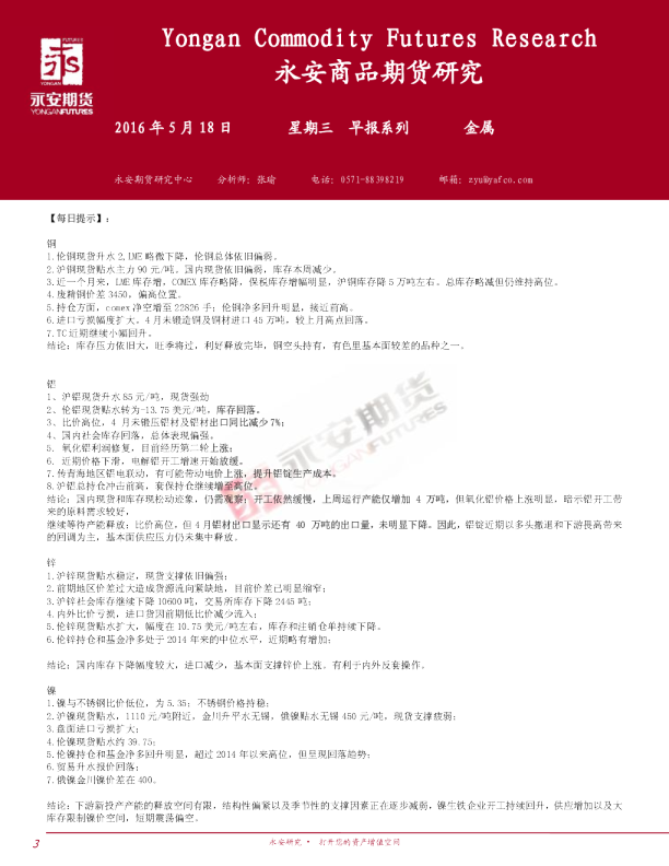 金属早报系列