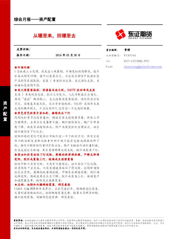 综合月报：从哪里来,回哪里去