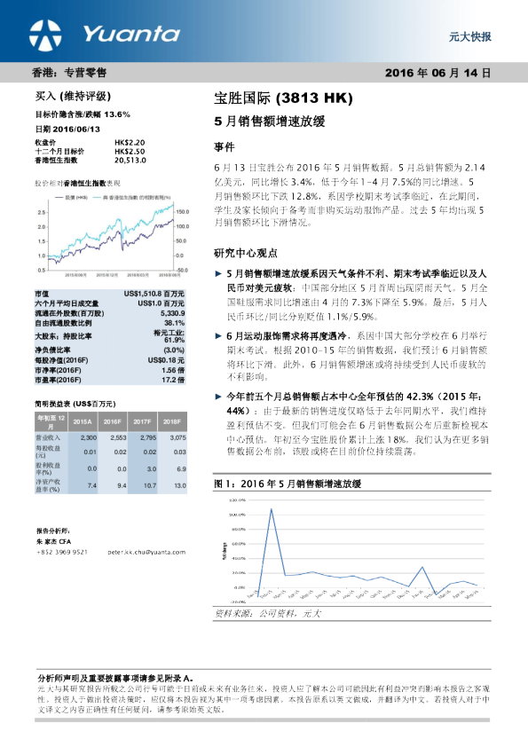 5月销售额增速放缓