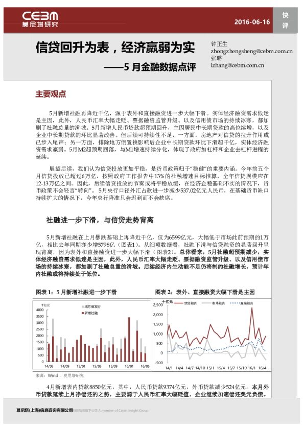 5月金融数据点评：信贷回升为表，经济羸弱为实