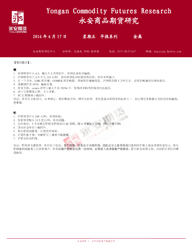 金属早报系列