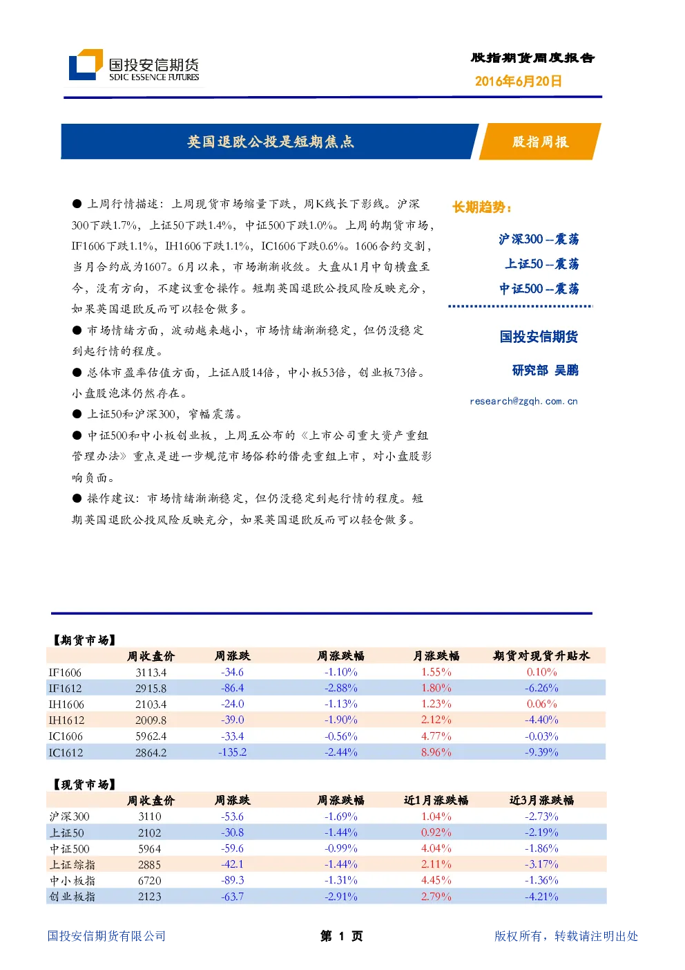 报告封面