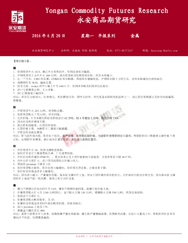 金属早报系列