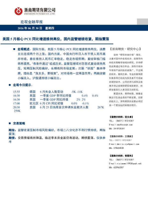 宏观金融早报