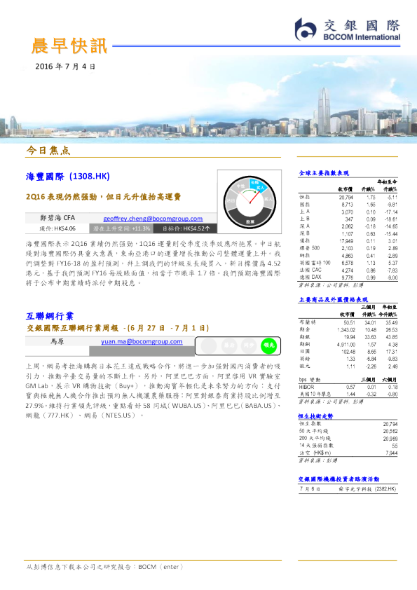 交银国际晨早快讯