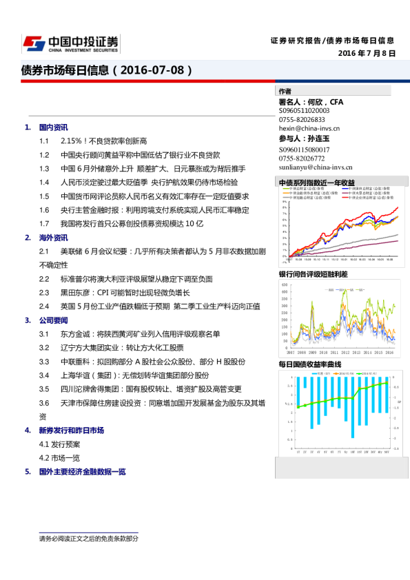 债券市场每日信息