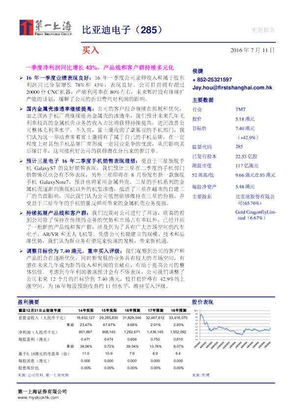 一季度净利润同比增长43%，产品线和客户群持续多元化