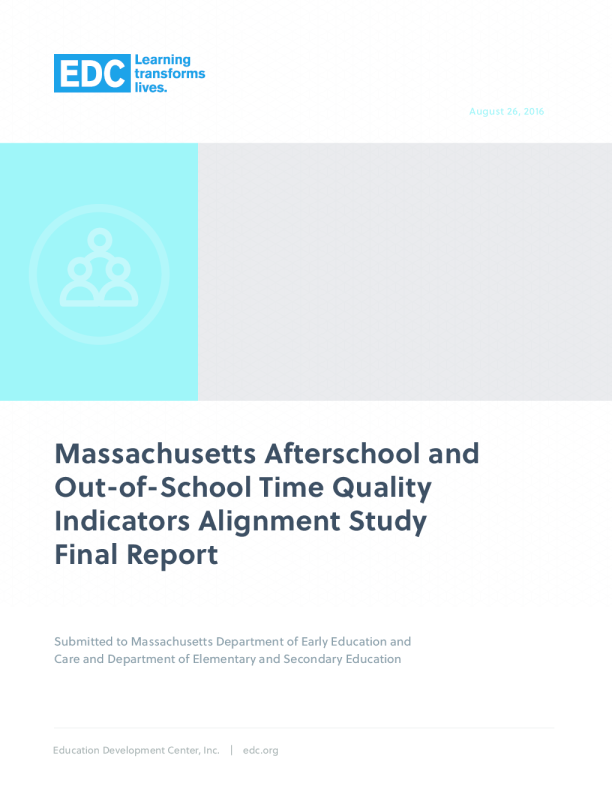 马萨诸塞州课余和课外时间质量指标一致性研究最终报告