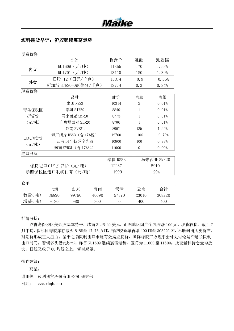 报告封面