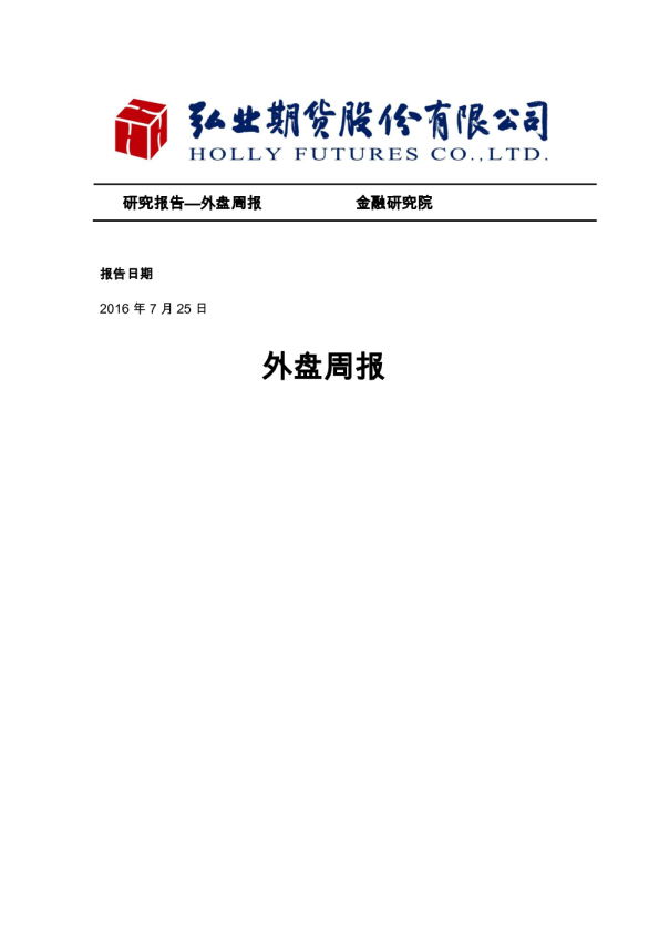 外盘周报