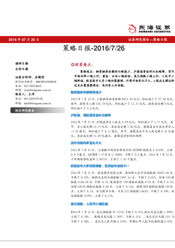 策略日报