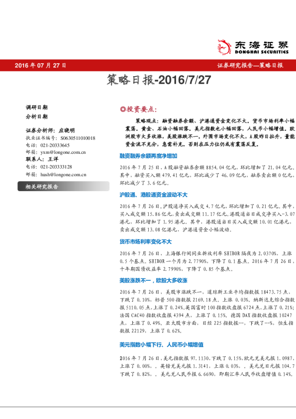 策略日报