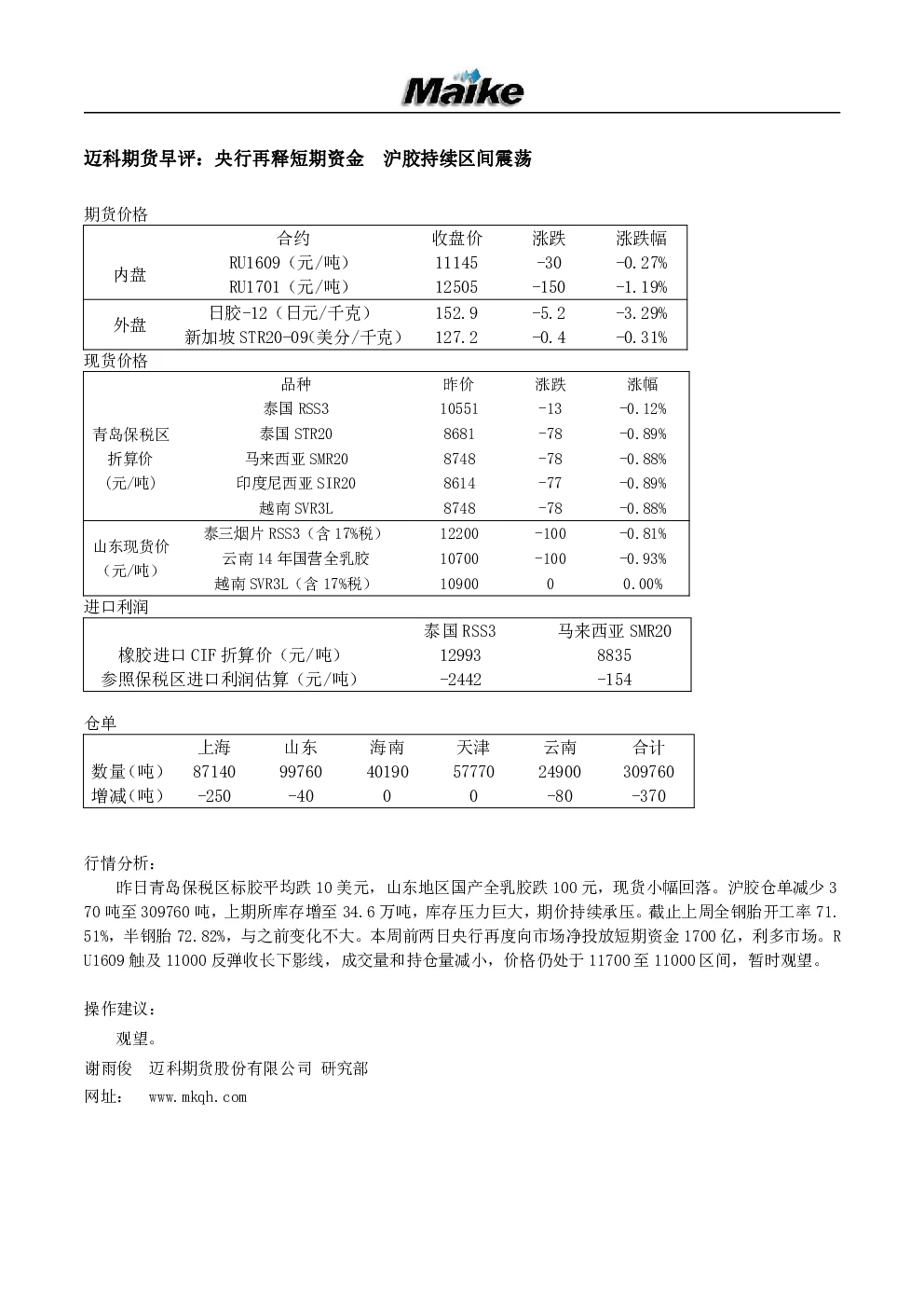 报告封面