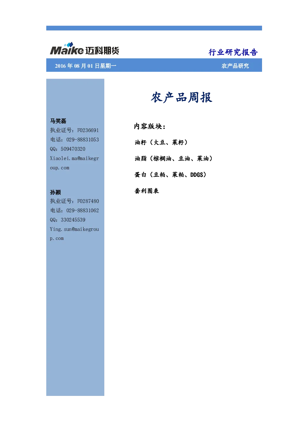 报告封面