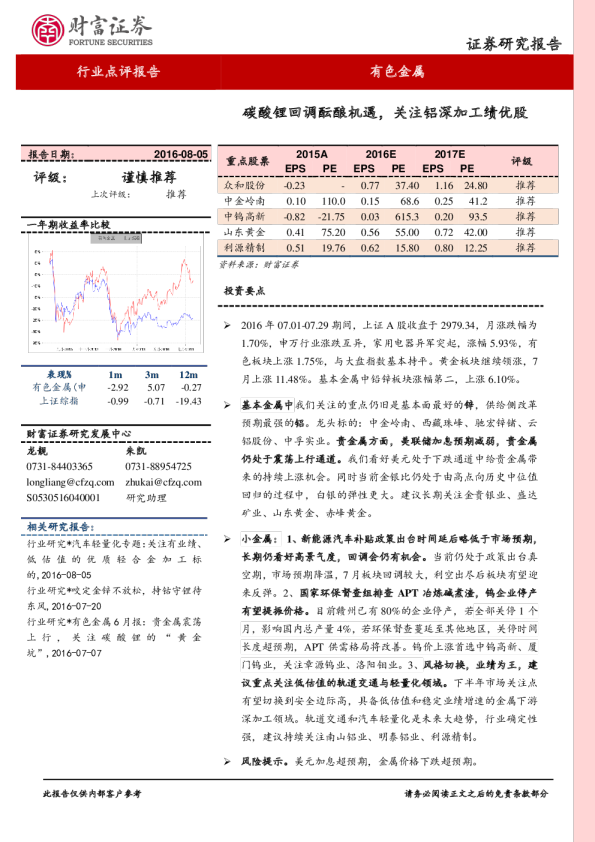 有色金属：碳酸锂回调酝酿机遇，关注铝深加工绩优股