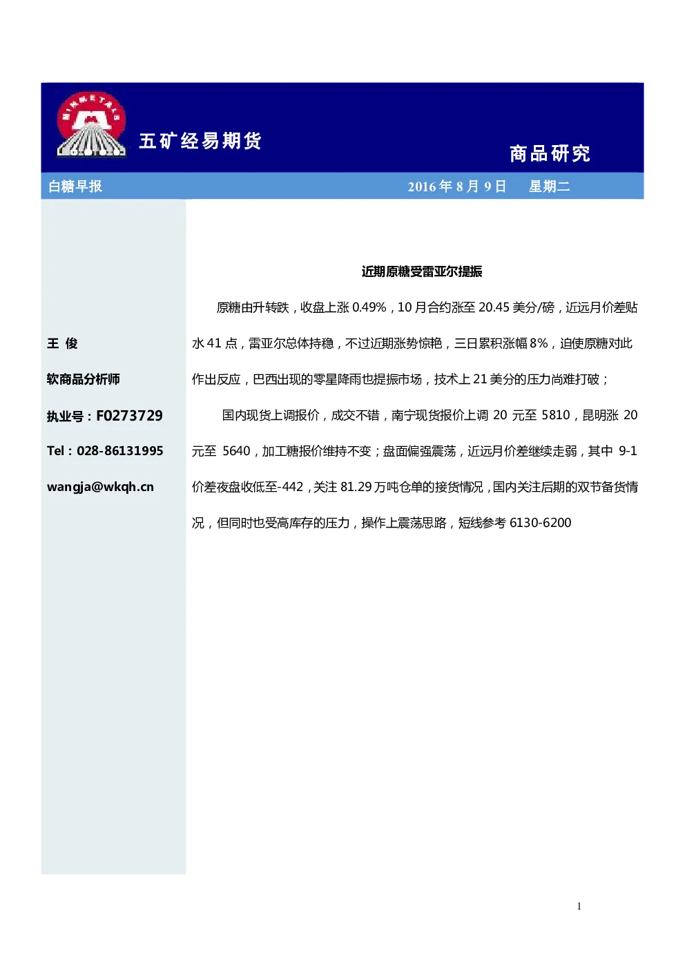 报告封面