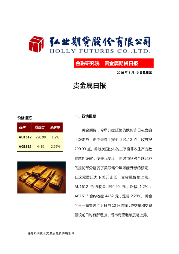 贵金属日报