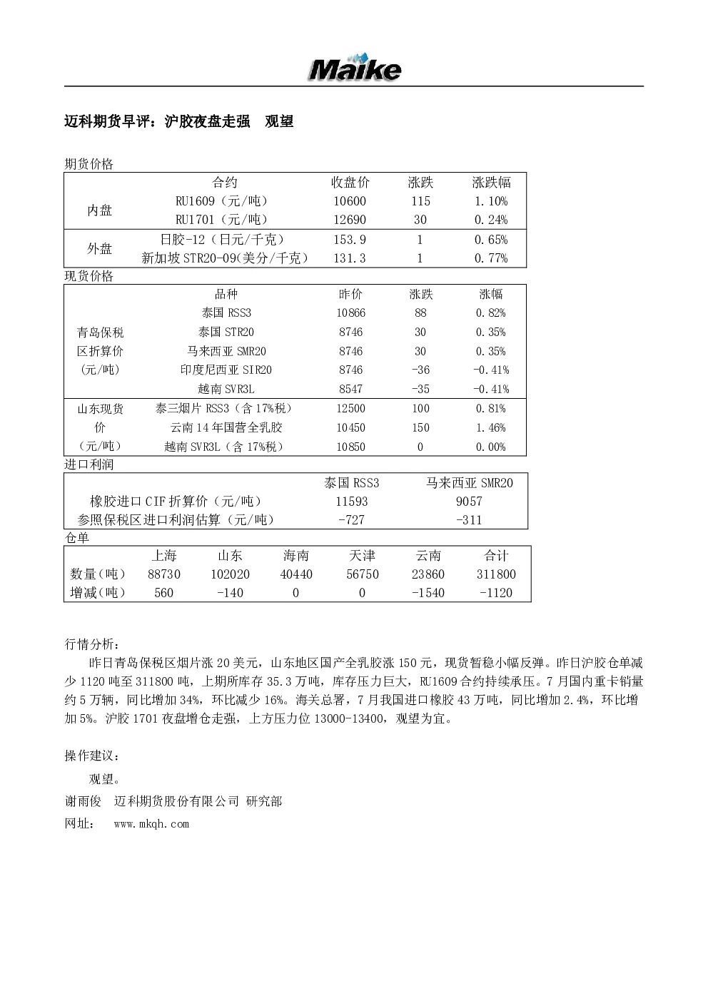 报告封面