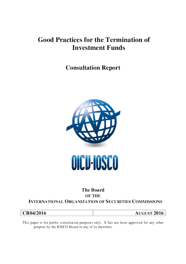CR04/2016 Good Practices for the Termination of Investment Funds