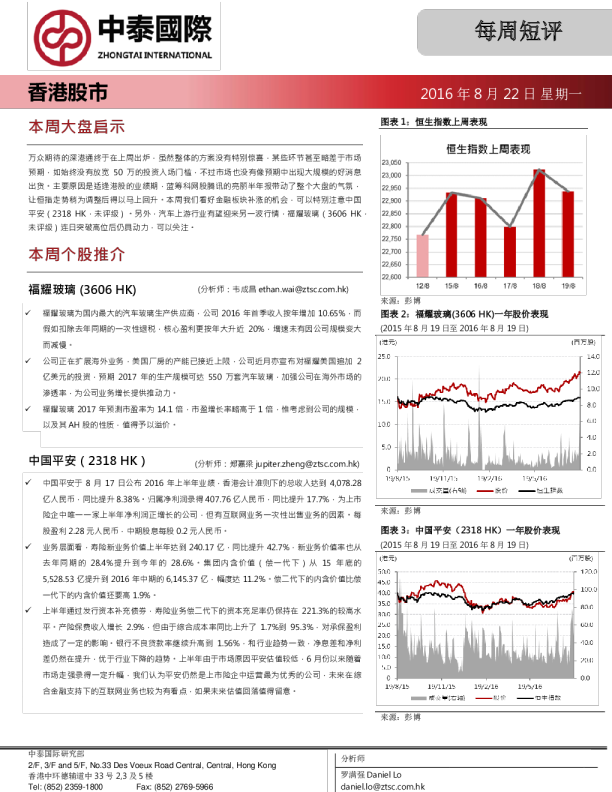 中泰国际证券每周短评
