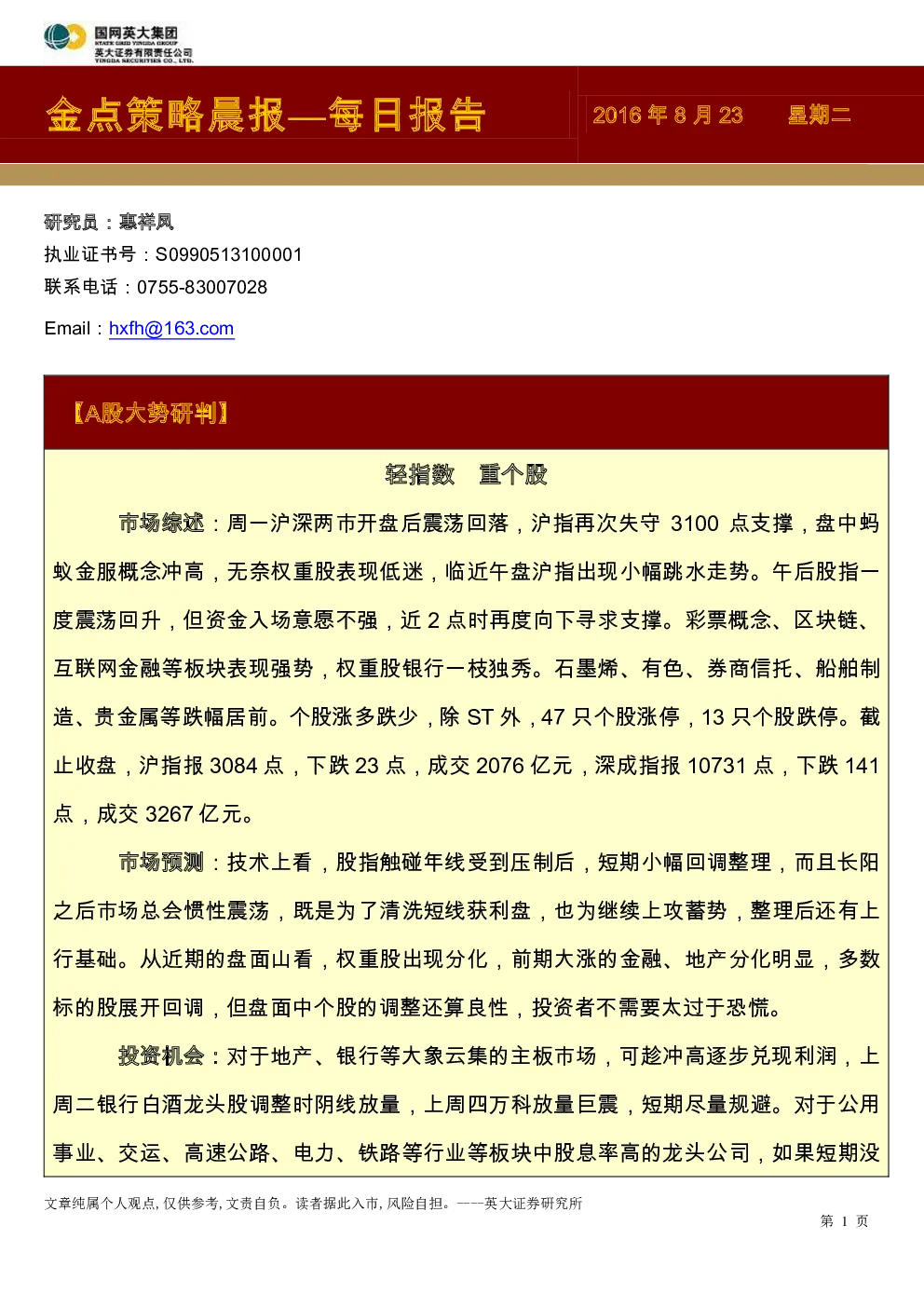 报告封面