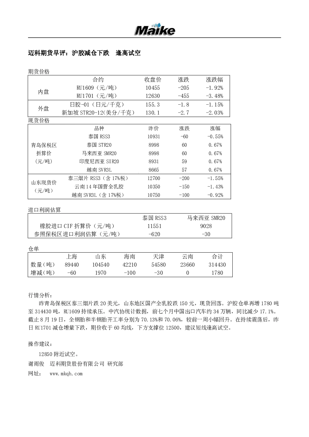 报告封面