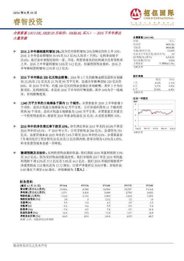 2016下半年推出大量货源