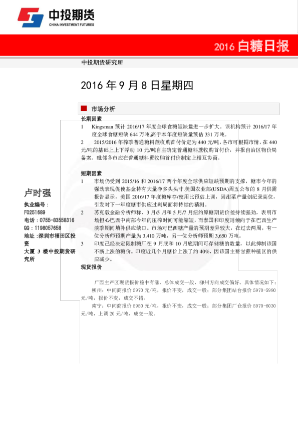 白糖日报